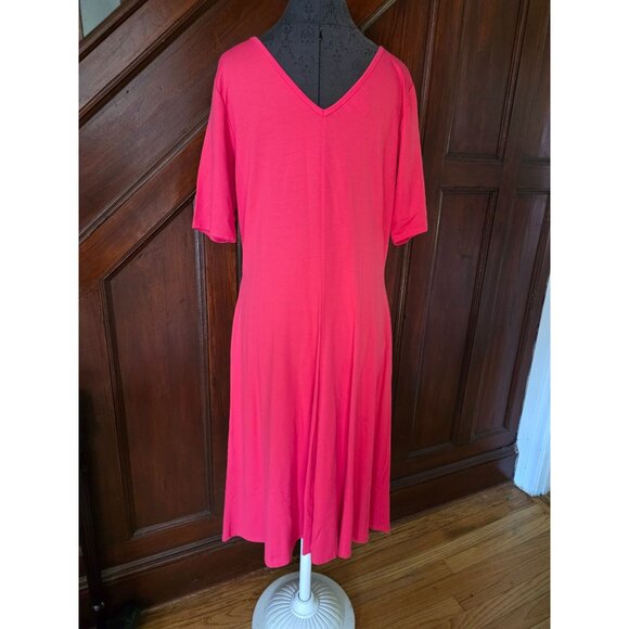 Talbots Petites L Pink V-Neck Dress - Picture 2 of 7
